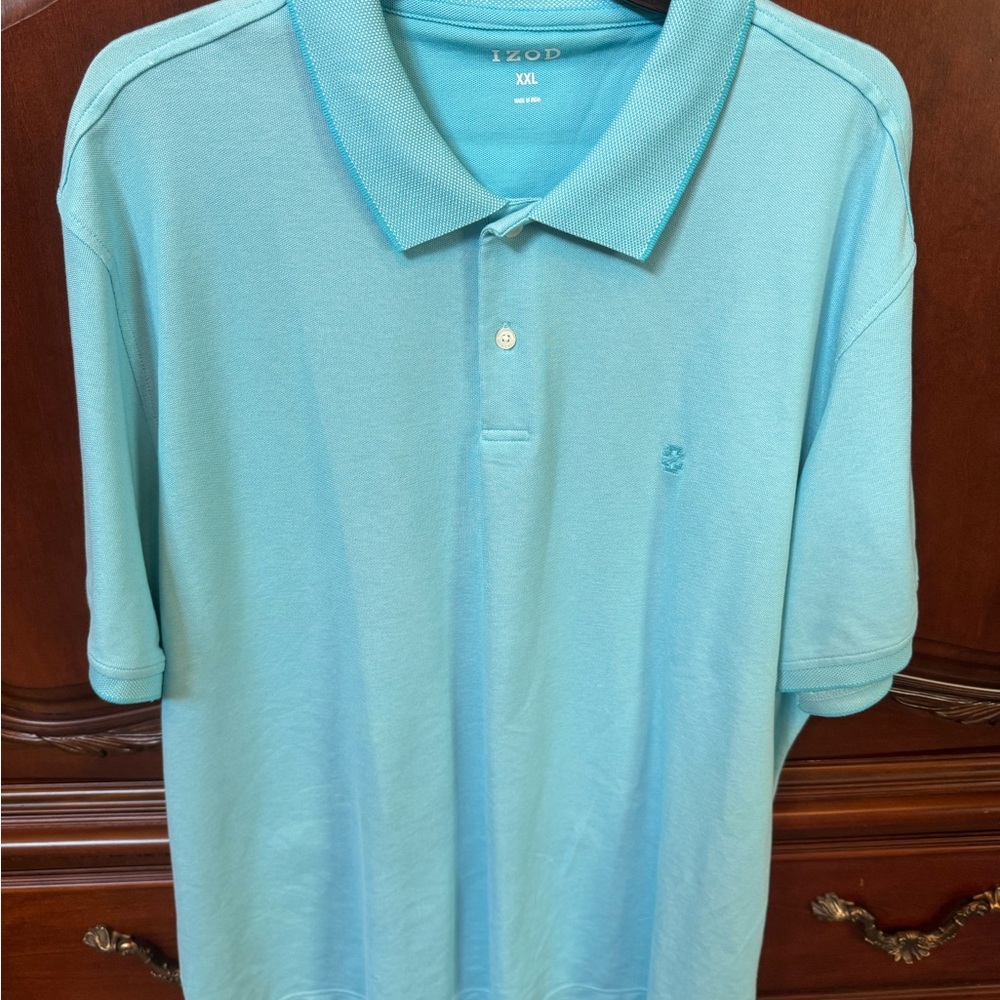 Izod Blue Polo Shirt Classic Casual Style